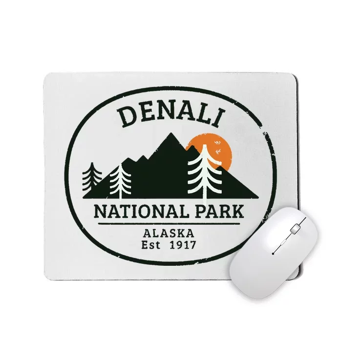 Vintage Denali National Park Alaska Mousepad