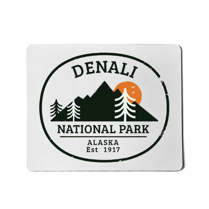 Vintage Denali National Park Alaska Mousepad