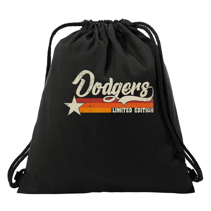 Vintage Dodgers Name Throwback Retro Gift Drawstring Bag