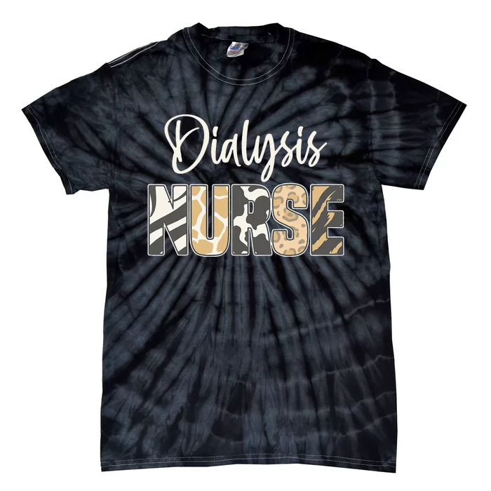 Vintage Dialysis Nurse Gifts For Heart Nephrology Nursing Tie-Dye T-Shirt