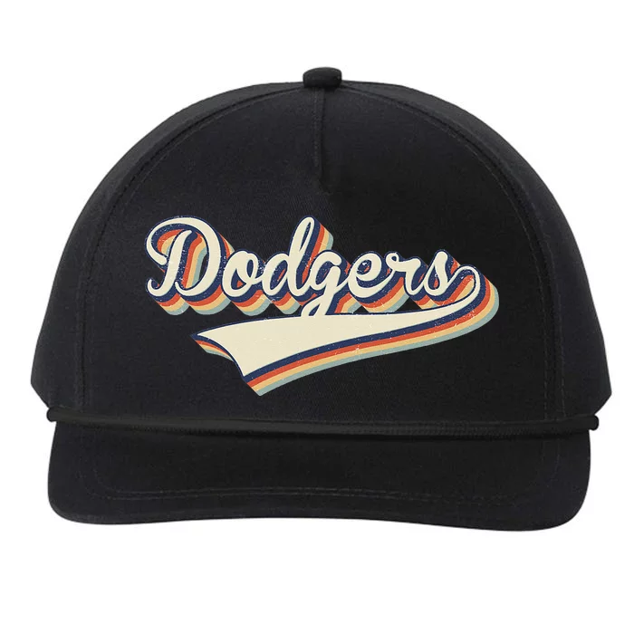 Vintage Dodgers Name Throwback Retro Gift Snapback Five-Panel Rope Hat