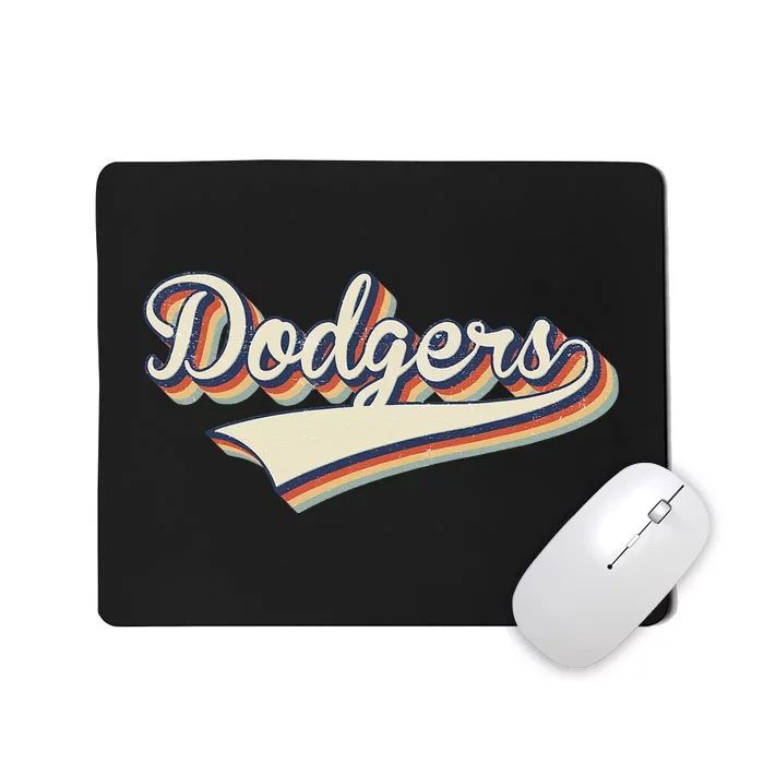 Vintage Dodgers Name Throwback Retro Gift Mousepad