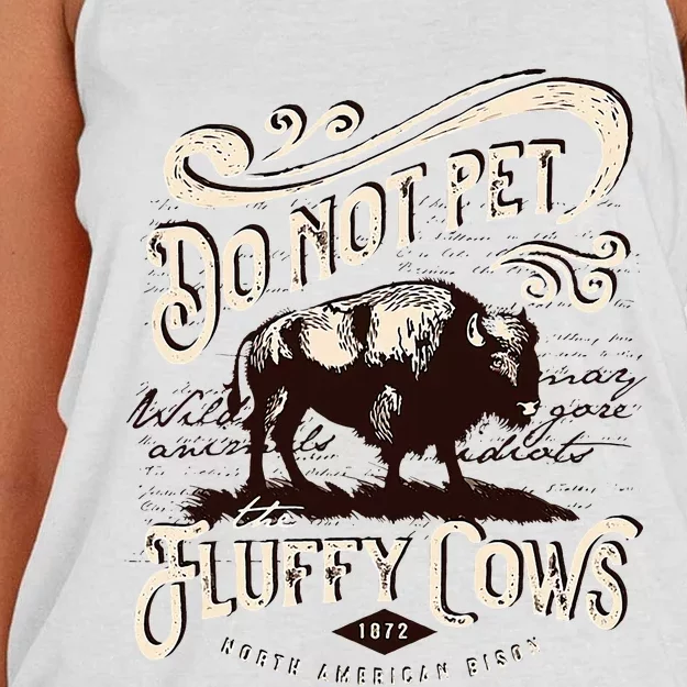 Vintage Do Not Pet The Fluffy Cows American Women's Knotted Racerback Tank