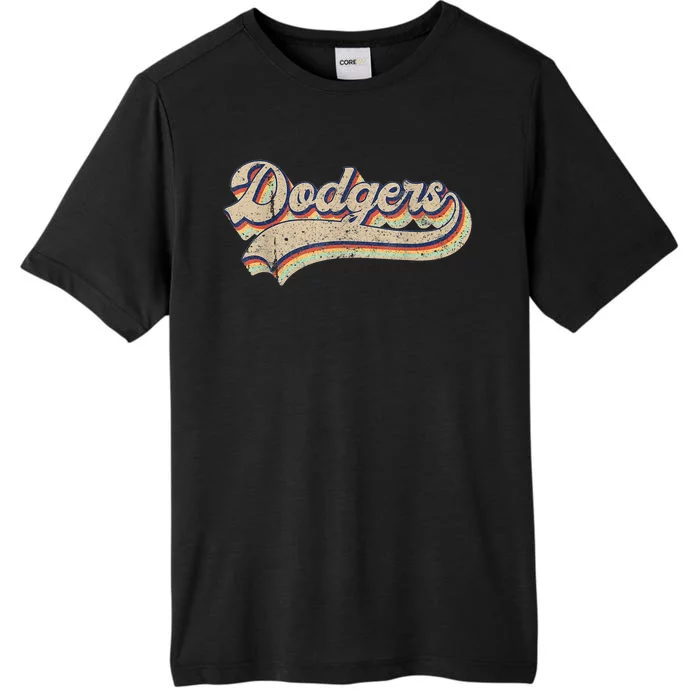 Vintage Dodgers Name Throwback Retro ChromaSoft Performance T-Shirt