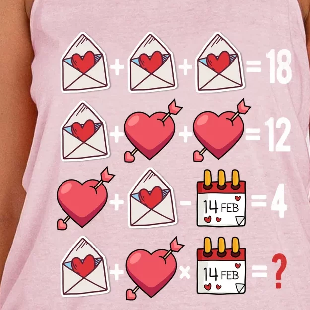 Valentines Day Order Of Operations Valentines Math Teacher Gift Women's Knotted Racerback Tank