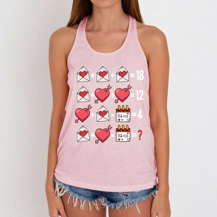 Valentines Day Order Of Operations Valentines Math Teacher Gift Women's Knotted Racerback Tank