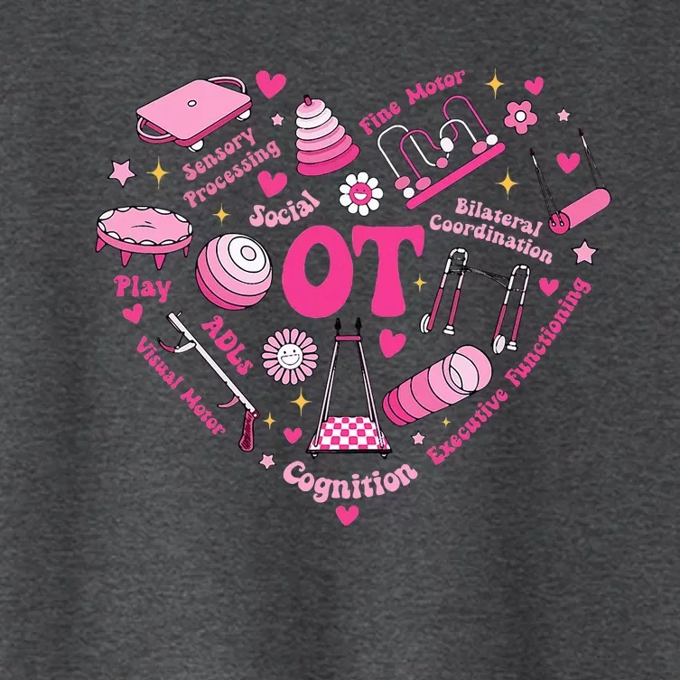 Valentine’S Day Ot Therapist Pediatric Occupational Therapy Women's Crop Top Tee