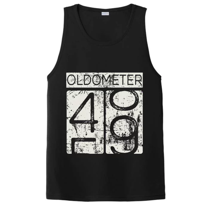 Vintage Distressed Oldometer 4849 49th Birthday Gift Idea Performance Tank