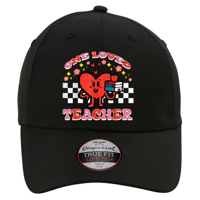 Valentines Day One Loved Teacher Retro Groovy Heart The Original Performance Cap