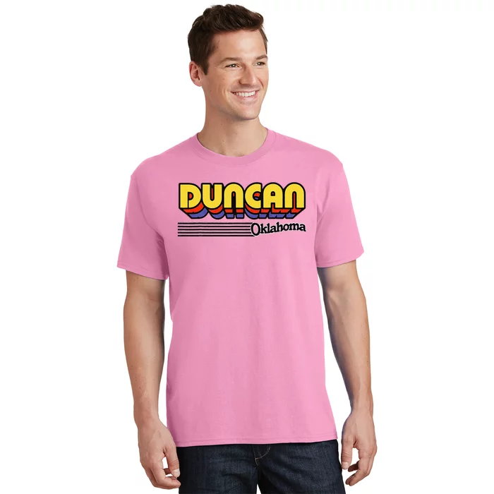 Vintage Duncan Oklahoma Retro Stripes T-Shirt