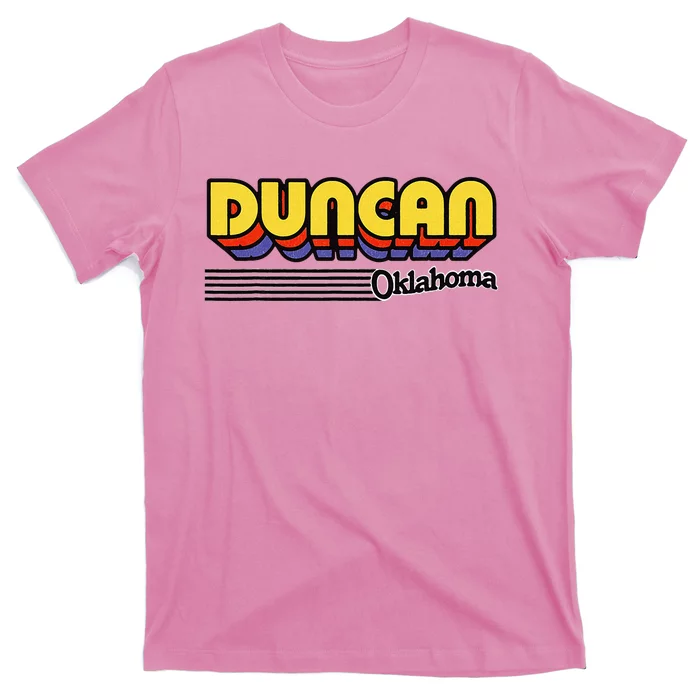 Vintage Duncan Oklahoma Retro Stripes T-Shirt