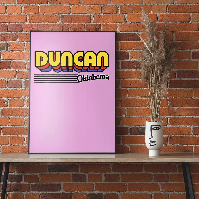 Vintage Duncan Oklahoma Retro Stripes Poster