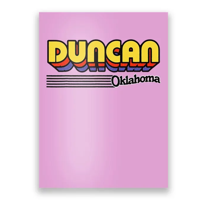 Vintage Duncan Oklahoma Retro Stripes Poster