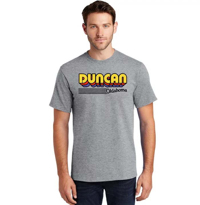 Vintage Duncan Oklahoma Retro Stripes Tall T-Shirt