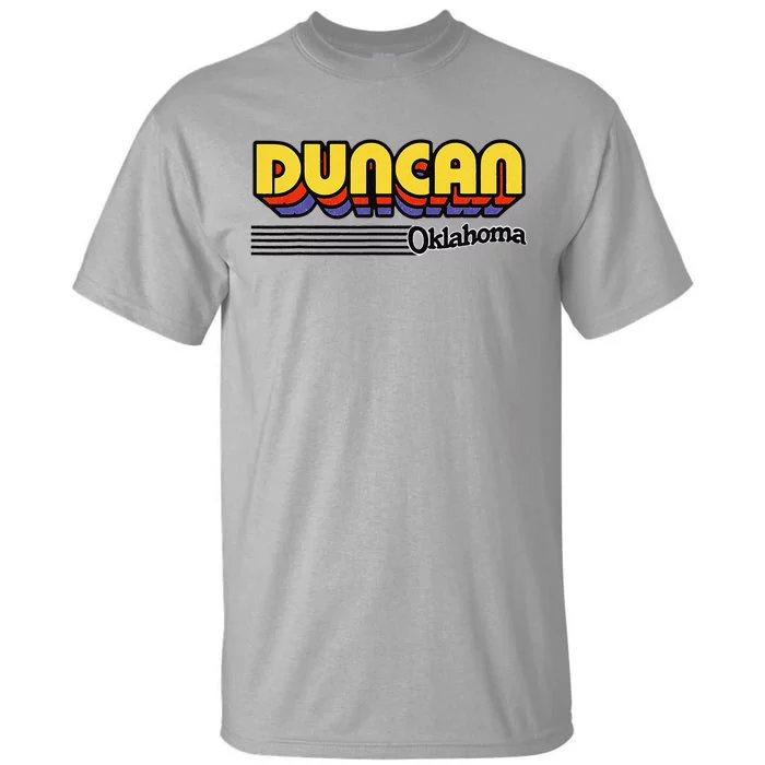 Vintage Duncan Oklahoma Retro Stripes Tall T-Shirt