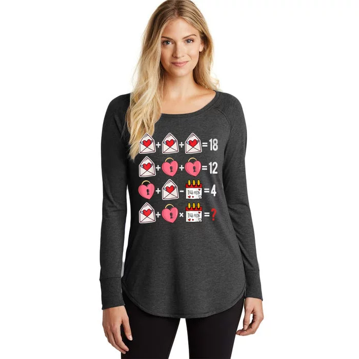 Valentines Day Order Of Operations Valentines Math Teacher Women's Perfect Tri Tunic Long Sleeve Shirt