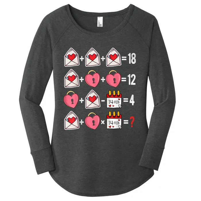 Valentines Day Order Of Operations Valentines Math Teacher Women's Perfect Tri Tunic Long Sleeve Shirt