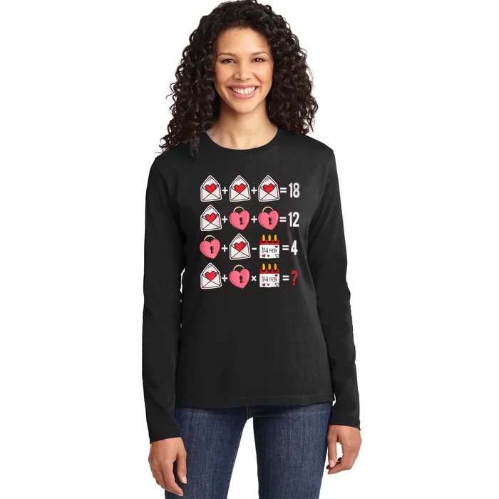 Valentines Day Order Of Operations Valentines Math Teacher Ladies Long Sleeve Shirt