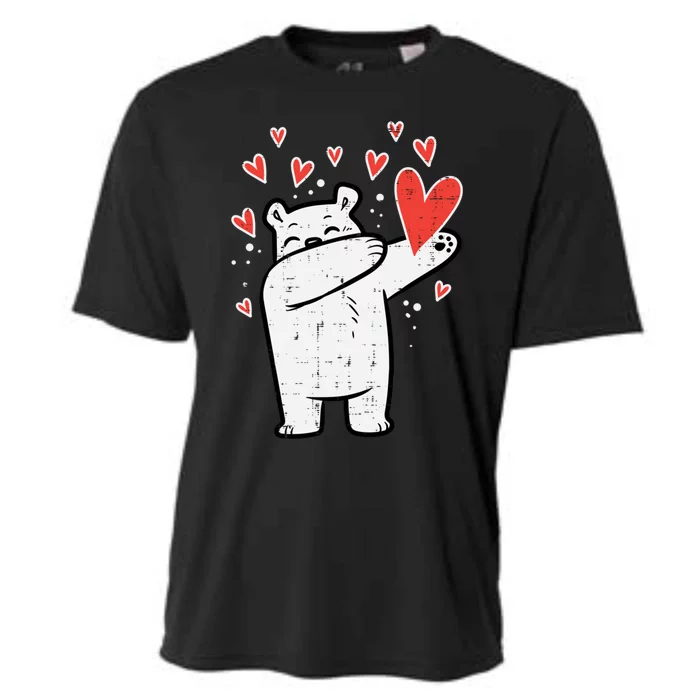 Valentines Day Polar Bear Dab Great Gift Cooling Performance Crew T-Shirt