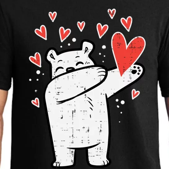 Valentines Day Polar Bear Dab Great Gift Pajama Set