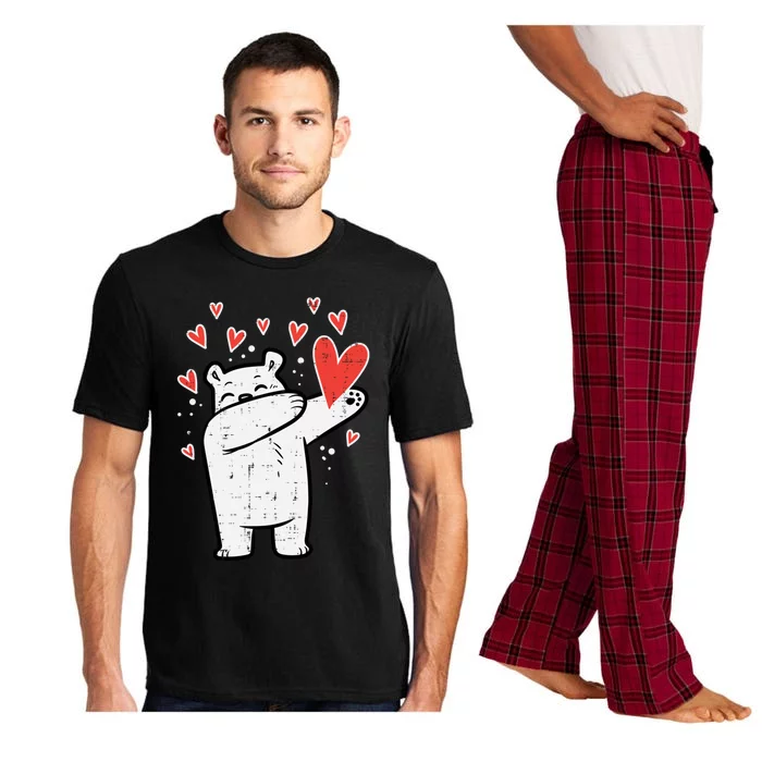 Valentines Day Polar Bear Dab Great Gift Pajama Set