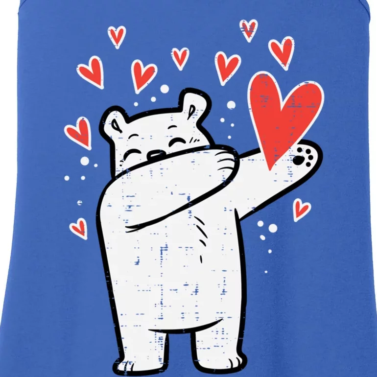 Valentines Day Polar Bear Dab Great Gift Ladies Essential Tank