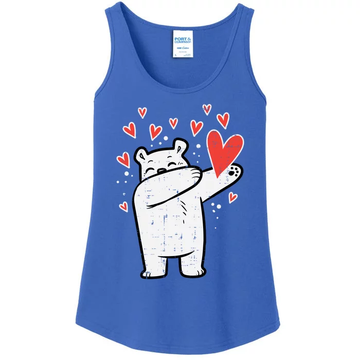 Valentines Day Polar Bear Dab Great Gift Ladies Essential Tank