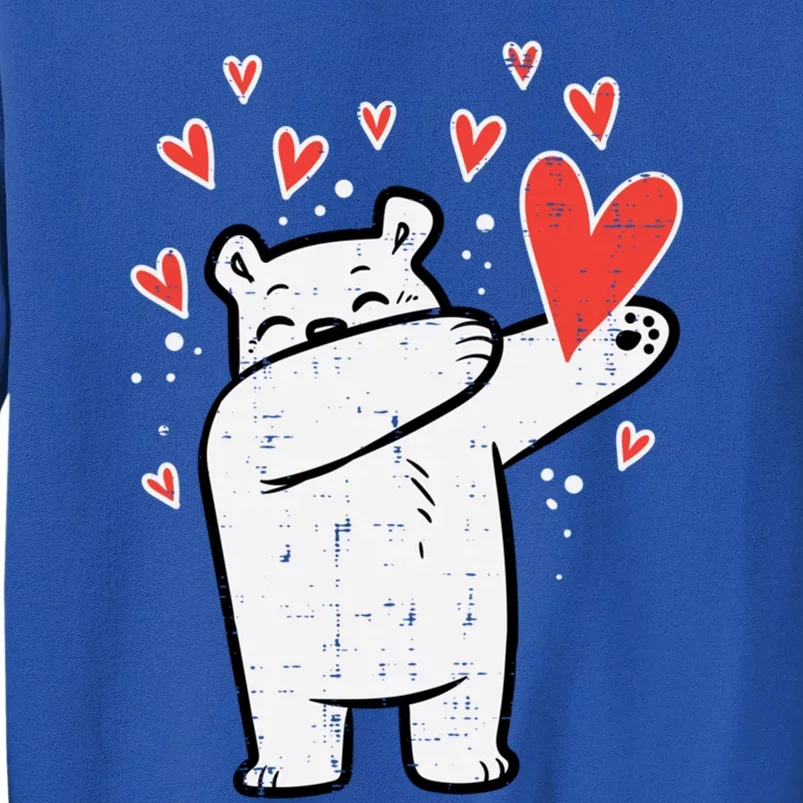 Valentines Day Polar Bear Dab Great Gift Tall Sweatshirt