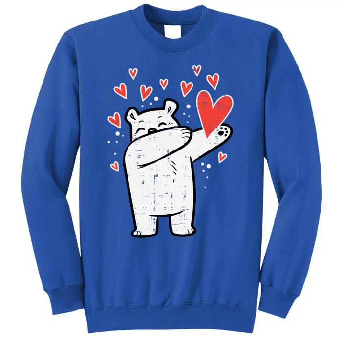 Valentines Day Polar Bear Dab Great Gift Tall Sweatshirt