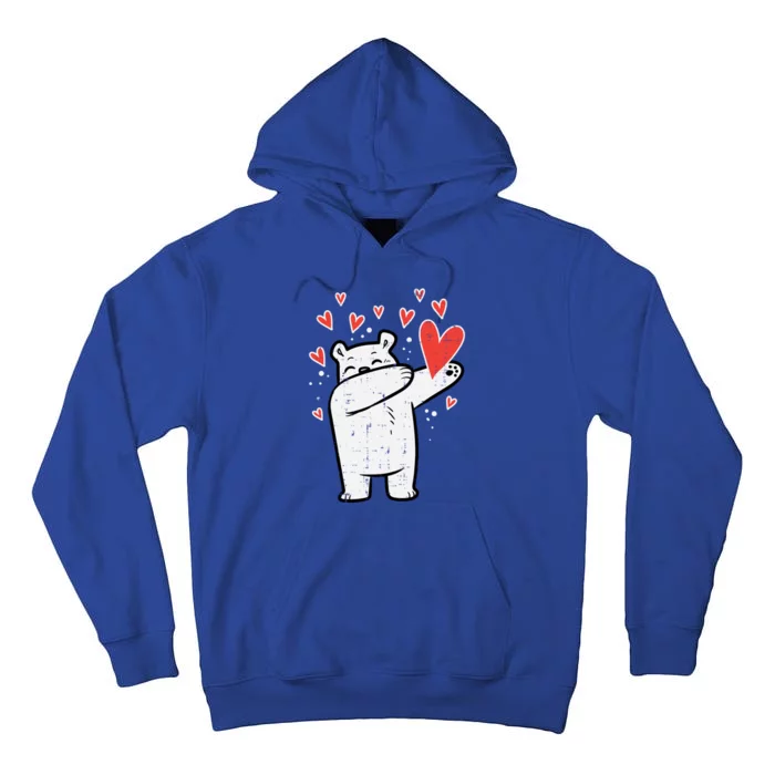 Valentines Day Polar Bear Dab Great Gift Tall Hoodie