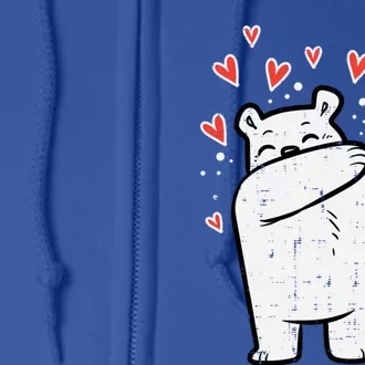 Valentines Day Polar Bear Dab Great Gift Full Zip Hoodie