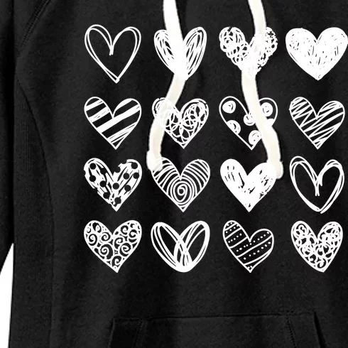 Valentines Day Pattern Hearts Women's Fleece Hoodie