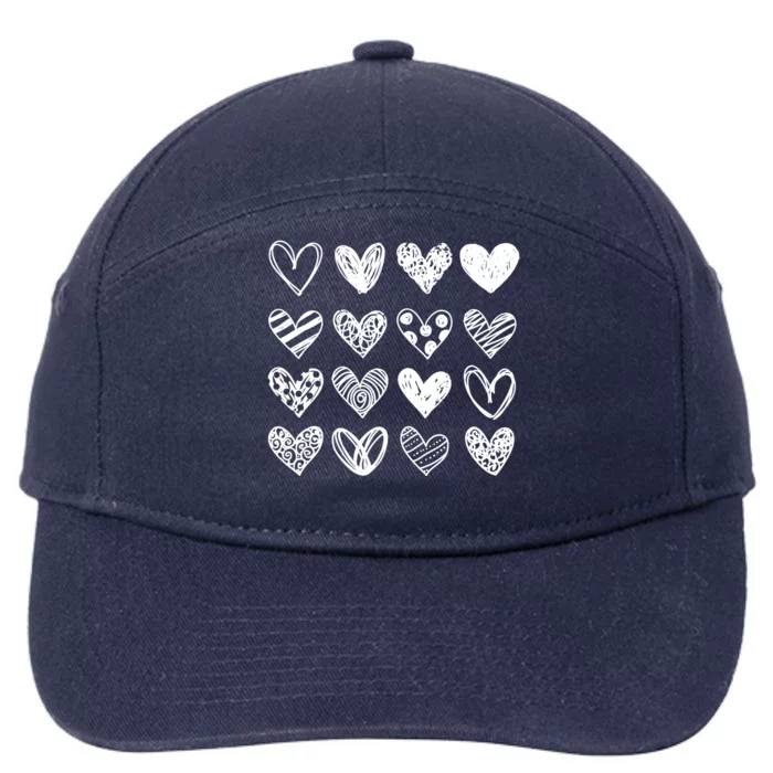 Valentines Day Pattern Hearts 7-Panel Snapback Hat