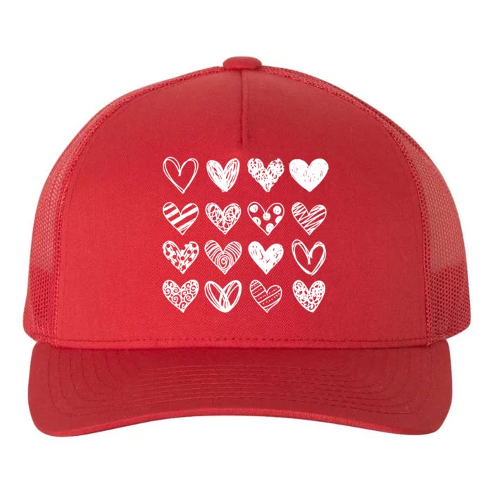 Valentines Day Pattern Hearts Yupoong Adult 5-Panel Trucker Hat