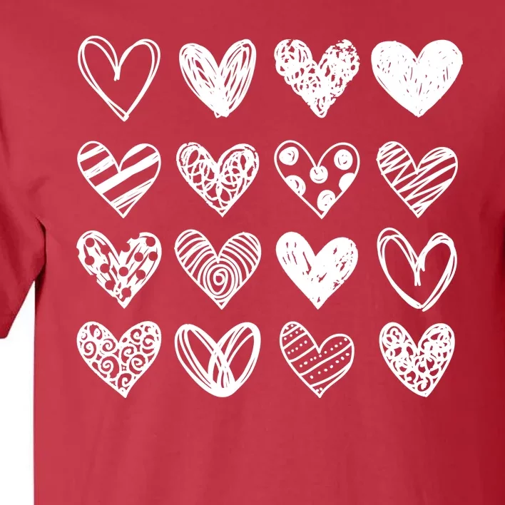 Valentines Day Pattern Hearts Tall T-Shirt