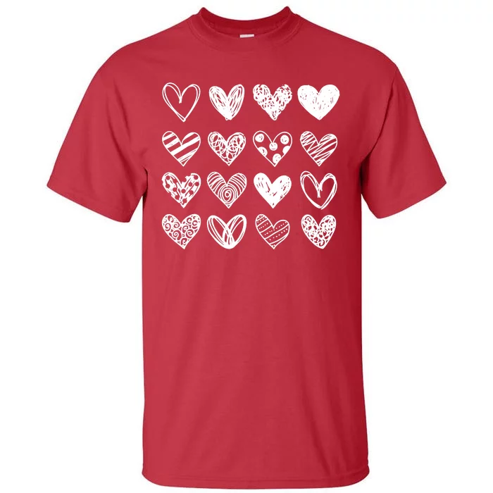 Valentines Day Pattern Hearts Tall T-Shirt