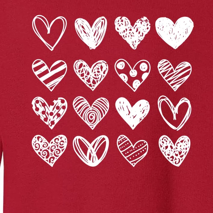 Valentines Day Pattern Hearts Toddler Sweatshirt