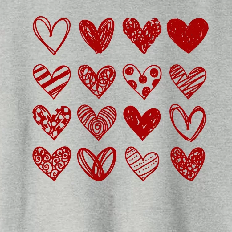 Valentines Day Pattern Hearts Women's Crop Top Tee