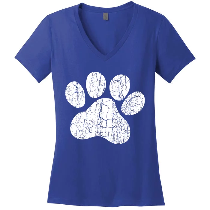 Vintage Dog Paw Funny Gift For Dog Lovers Gift Women's V-Neck T-Shirt