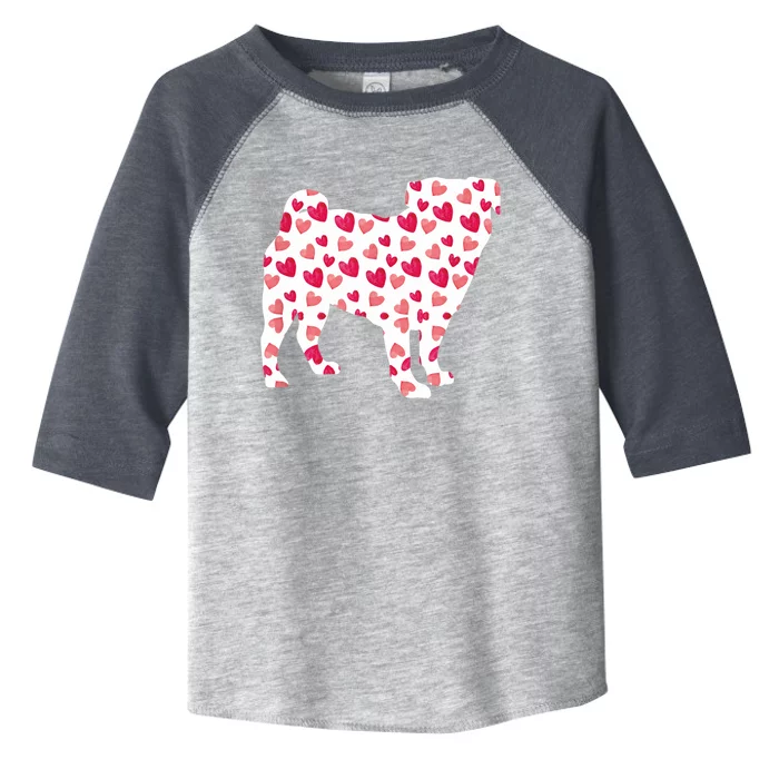 Valentines Day Pug Hearts Puppy Dog Lover Toddler Fine Jersey T-Shirt