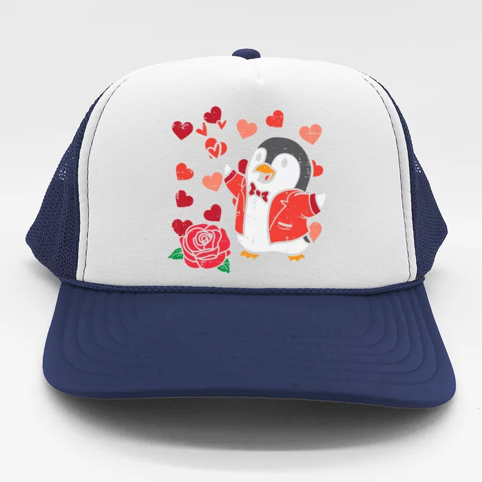 Valentines Day Penguin Cute Great Gift Trucker Hat