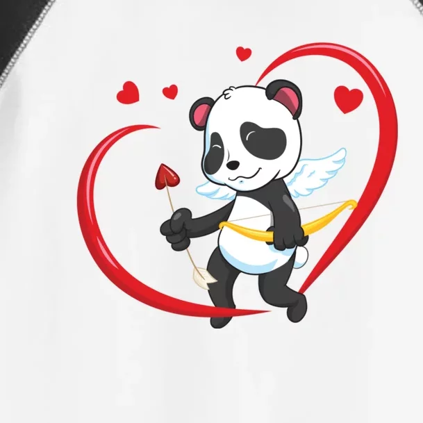 Valentines Day Panda Bear With Heart Arrow Cupid Panda Meaningful Gift Toddler Fine Jersey T-Shirt