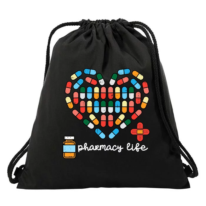 Valentines Day Pharmacy Life Pill Heart Pharmacist Drawstring Bag