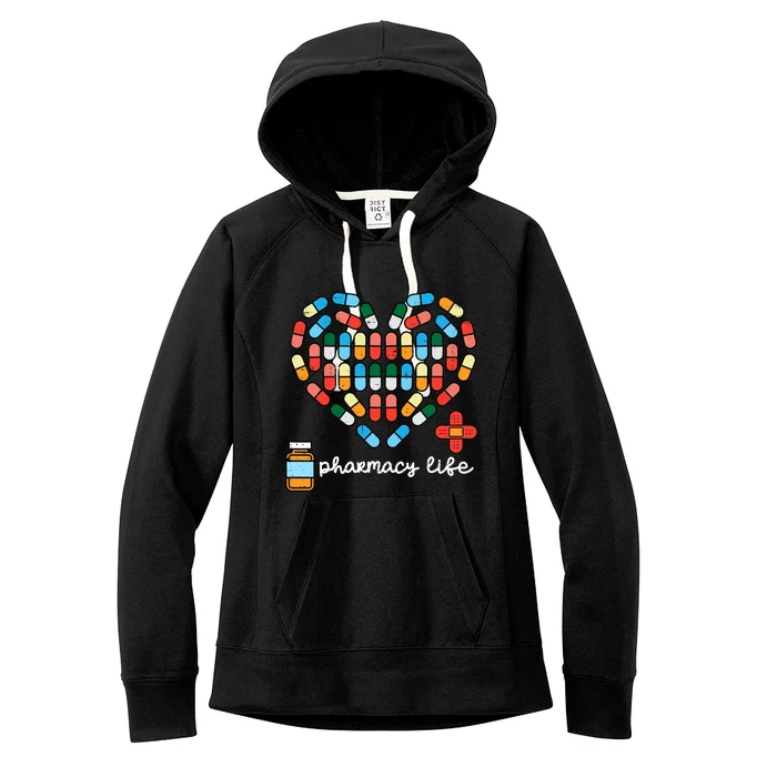 Valentines Day Pharmacy Life Pill Heart Pharmacist Women's Fleece Hoodie