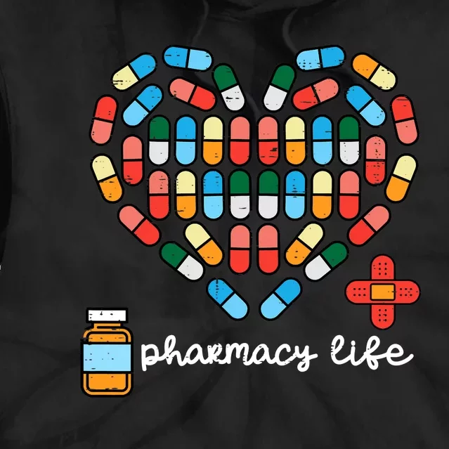 Valentines Day Pharmacy Life Pill Heart Pharmacist Tie Dye Hoodie