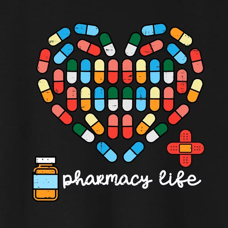 Valentines Day Pharmacy Life Pill Heart Pharmacist Women's Crop Top Tee