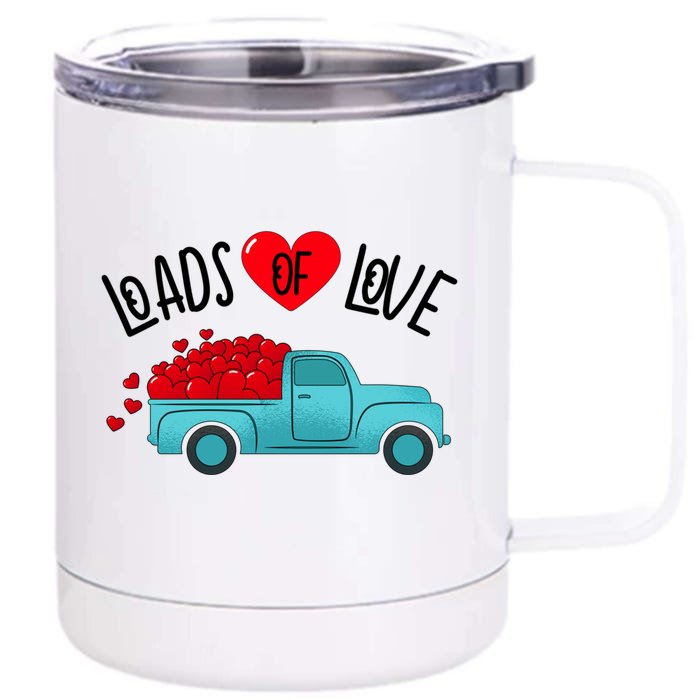 Valentines Day Pickup Truck Loads Of Love Gift Front & Back 12oz Stainless Steel Tumbler Cup