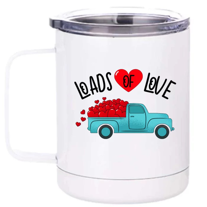 Valentines Day Pickup Truck Loads Of Love Gift Front & Back 12oz Stainless Steel Tumbler Cup