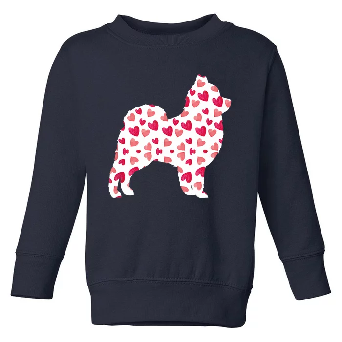 Valentines Day Pomeranian Hearts Puppy Dog Lover Toddler Sweatshirt