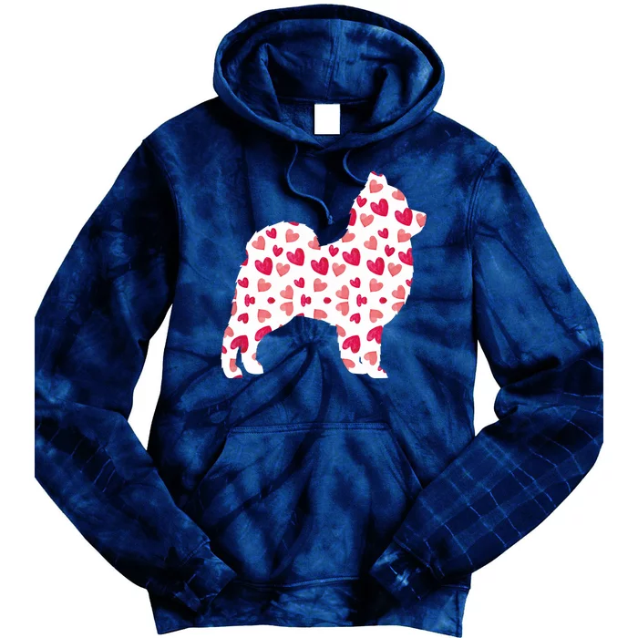 Valentines Day Pomeranian Hearts Puppy Dog Lover Tie Dye Hoodie